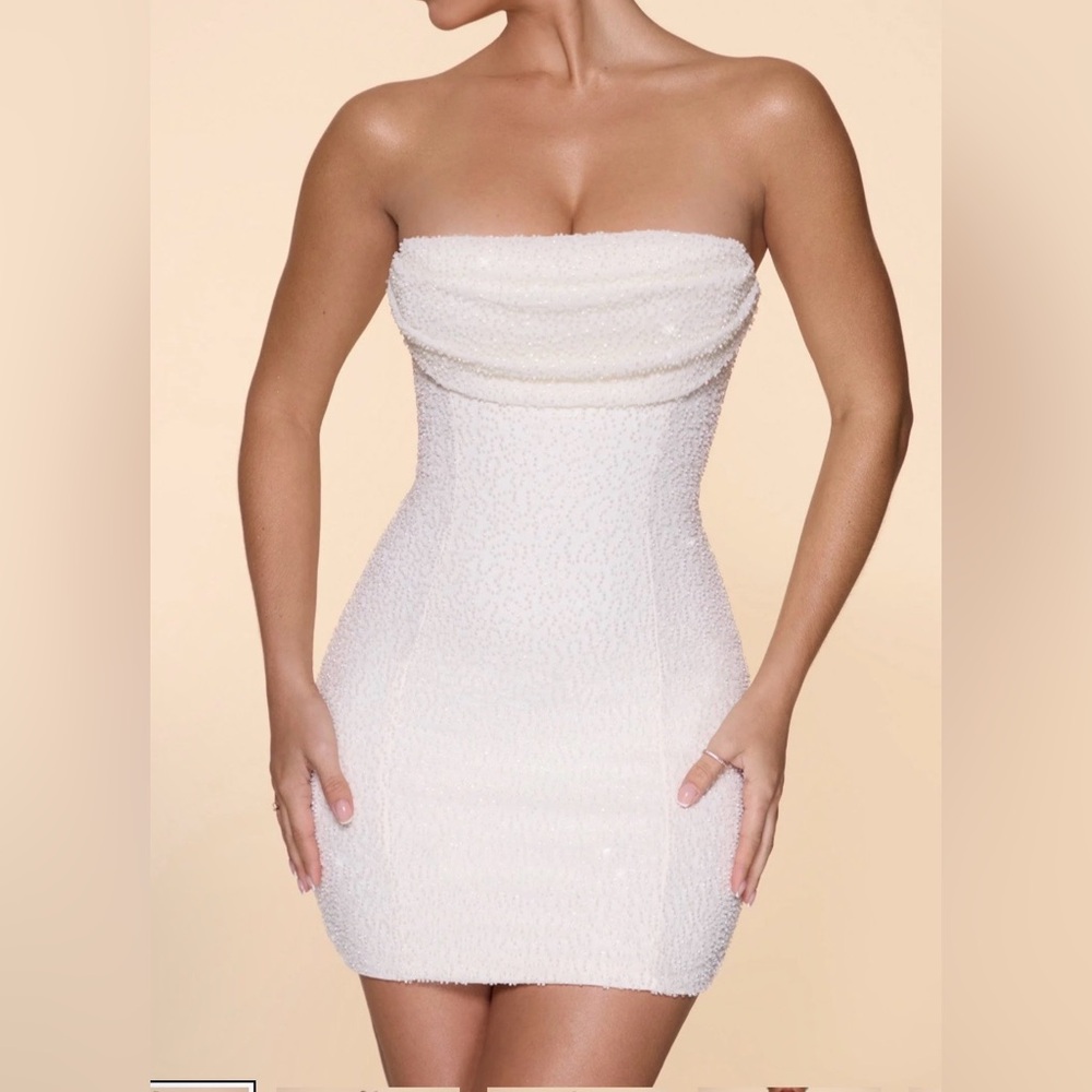 NWT Oh Polly Ivory Strapless Dress